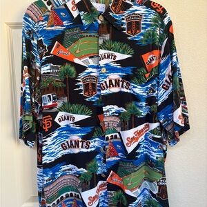 reyn spooner San Francisco Giants Black, Blue & Orange Button-Down Shirt